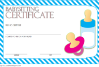 Babysitting Certificate Template Free 6 | Certificate with Babysitting Certificate Template