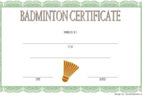 Badminton Certificate Template Free 1 In 2020 | Certificate throughout Unique Badminton Certificate Template Free 12 Awards