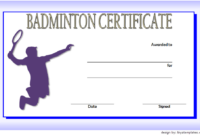 Badminton Certificate Template Free 2 In 2020 | Certificate inside Best Badminton Certificate Template