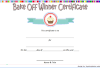 Bake Off Winner Certificate Template Free 2 | Certificate in Certificate For Baking 7 Extraordinary Concepts