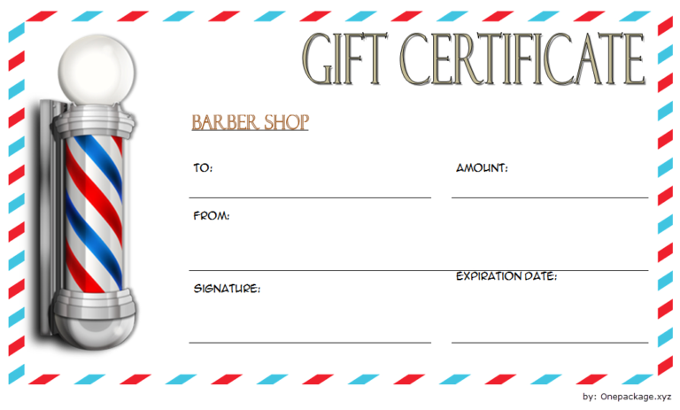 Barber Gift Voucher Template Free 1 In 2020 Barber Gifts Within Barber Shop Certificate Free Printable 2020 Designs 768x463 