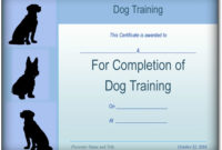 Basic Dog Training Certificate Template {Ppt – Pdf} Formats with regard to Dog Obedience Certificate Templates