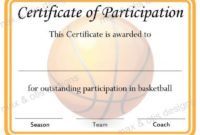 Basketball Certificate Of Participation – Now Fillable Pdf in Best Download 7 Basketball Participation Certificate Editable Templates