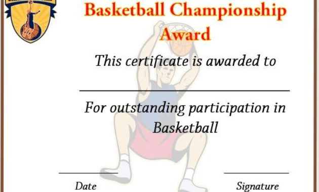 Basketball Championship Certificate Template | Certificate in Certificate Of Championship
