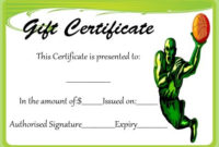 Basketball Gift Certificate Template | Corporate Gifts regarding Fresh Basketball Gift Certificate Template
