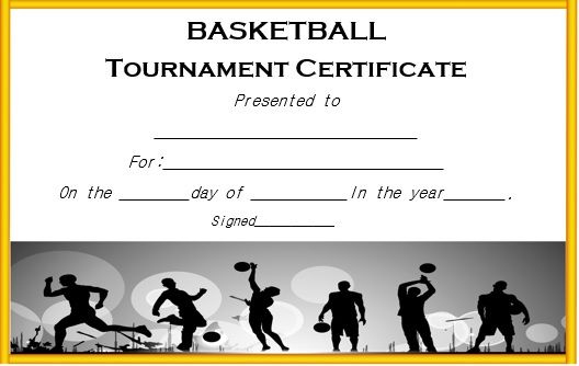 Basketball Tournament Certificate Template | Certificate for Fresh 10 Certificate Of Championship Template Designs Free