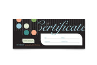 Beauty & Hair Salon Gift Certificate Template Design regarding Free Printable Beauty Salon Gift Certificate Templates