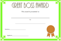 Best Boss Ever Certificate Free Printable (3Rd Design) In regarding Worlds Best Boss Certificate Templates Free