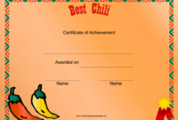 Best Chili Printable Certificate | Chili Cook Off, Cook Off within Certificate Of Cooking 7 Template Choices Free