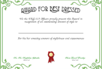 Best Dressed Award Certificates Printable | Activity Shelter with Best Costume Certificate Printable Free 9 Awards