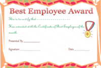 Best Employee Award Certificate In 2020 | Employee Awards pertaining to Best Employee Certificate Template