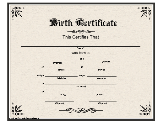 Birth Certificate Printable Certificate | Fake Birth within Fillable Birth Certificate Template