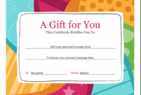 Birthday Gift Certificate (Bright Design) throughout Fresh Free 10 Fitness Gift Certificate Template Ideas