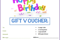 Birthday Gift Certificate Templates | Gift Certificate with Happy Birthday Gift Certificate