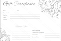 Black And White Gift Certificate Template Free (3 with regard to Fresh Wedding Gift Certificate Template