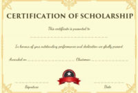Blank Scholarship Certificate Template | Scholarships with Best Scholarship Certificate Template