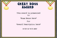 Boss Day Certificate Of Appreciation : 10+ Templates To inside Fresh Worlds Best Boss Certificate Templates Free