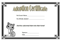Cat Adoption Certificate Template Free 4 | Adoption regarding Unique Cat Adoption Certificate Template