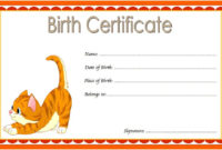 Cat Birth Certificate Free Printable (3Rd Version) In 2020 throughout Kitten Birth Certificate Template