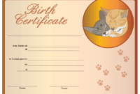 Cat Birth Certificate Printable Certificate | Birth with Cat Birth Certificate Free Printable
