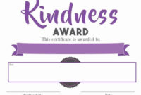 Certificate – Kindness Award in Fresh Certificate Of Kindness Template Editable Free
