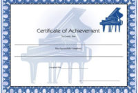 Certificate Of Achievement - Piano Printable Certificate within Piano Certificate Template Free Printable