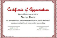 Certificate Of Appreciation 01 | Certificate Of regarding Recognition Certificate Editable