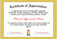 Certificate Of Appreciation | Certificate Of Recognition within Unique Teacher Appreciation Certificate Templates