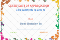 Certificate Of Appreciation For Accelerated Reader – Gct regarding Accelerated Reader Certificate Templates