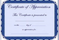 Certificate Of Appreciation Templates Editable | Vincegray2014 with regard to Editable Certificate Of Appreciation Templates