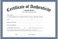 Certificate Of Authenticity Of An Original Digital Print regarding Authenticity Certificate Templates Free