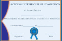 Certificate Of Completion: 22 Templates In Word Format within Training Completion Certificate Template