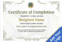 Certificate Of Completion - Free Quality Printable Templates with Certificate Of Completion Templates Editable