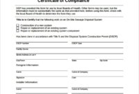 Certificate Of Compliance Template (7) – Templates Example inside Fresh Certificate Of Compliance Template 10 Docs Free
