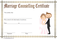 Certificate Of Marriage Counseling Template Free 3 In 2020 with regard to Marriage Counseling Certificate Template