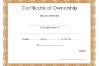 Certificate Of Ownership Template (2) – Templates Example for Best Ownership Certificate Templates
