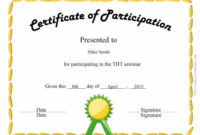 Certificate Of Participation | Certificate Of Participation in Music Certificate Template For Word Free 12 Ideas