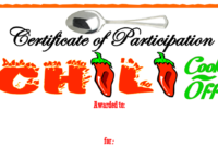 Certificate Of Participation Chili Cookoff.pdf | Chili Cook in Chili Cook Off Certificate Templates