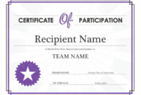 Certificate Of Participation for Participation Certificate Templates Free Printable