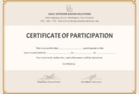 Certificate Of Participation Word Template In 2020 regarding Best Great Job Certificate Template Free 9 Design Awards