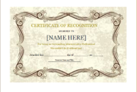Certificate Of Recognition Template For Word | Document Hub with regard to Downloadable Certificate Of Recognition Templates