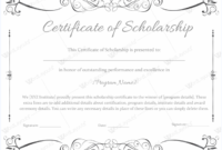 Certificate Of Scholarship 02 – Word Layouts | Awards with Fresh 10 Scholarship Award Certificate Editable Templates