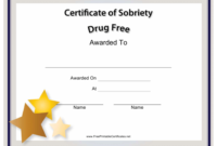Certificate Of Sobriety Templates Pdf. Download Fill And intended for Certificate Of Sobriety Template Free