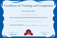 Certificate Of Training Completion Template Free | Training with Fresh Training Completion Certificate Template