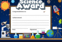 Certificate Template For Science Award Royalty Free Vector in Science Achievement Certificate Templates