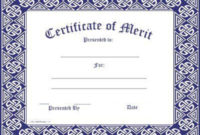 Certificate Template | Merit Award | Certificate Templates inside Certificate Of Merit Templates Editable