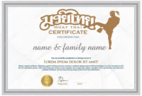 Certificate To Confirm Graduating From Thai Boxing (Muay Thai). 64567427 for Unique Boxing Certificate Template