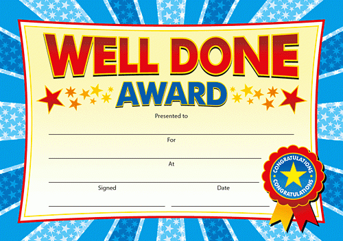 Certificates - Well Done Award | Certificate Templates within Best Job Well Done Certificate Template 8 Funny Concepts