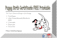 Check And Save The 8+ Distinctive Template Ideas Of Puppy with Unique Puppy Birth Certificate Free Printable 8 Ideas