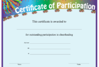 Cheerleading Participation Certificate Printable Certificate in Unique Participation Certificate Templates Free Printable